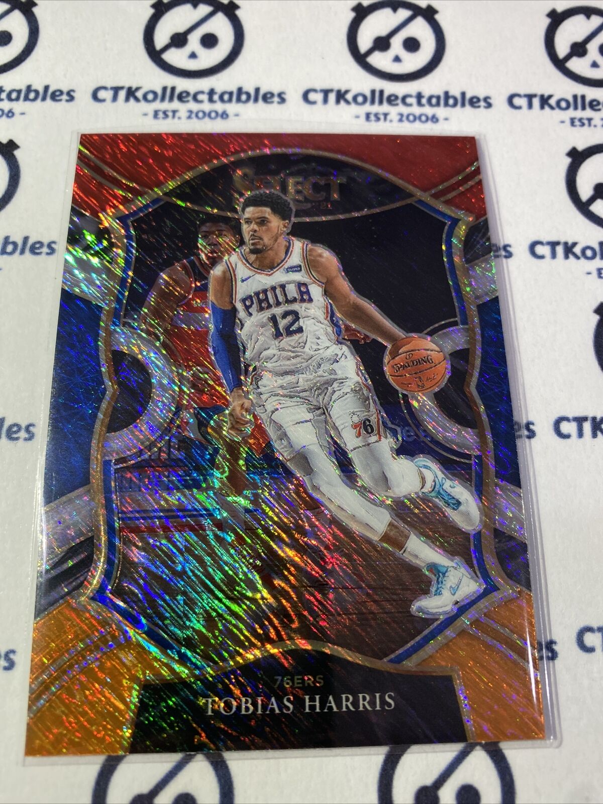 2020-21 Panini NBA Select Tobias Harris Concourse Red White Orange #11 76ers