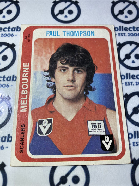 1979 Scanlens VFL Paul Thompson #83 Of 156 Melbourne