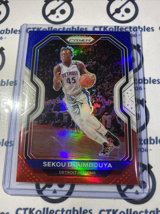 2020-21 NBA Prizm Sekou Doumbouya Red White Blue Prizm #58 Pistons