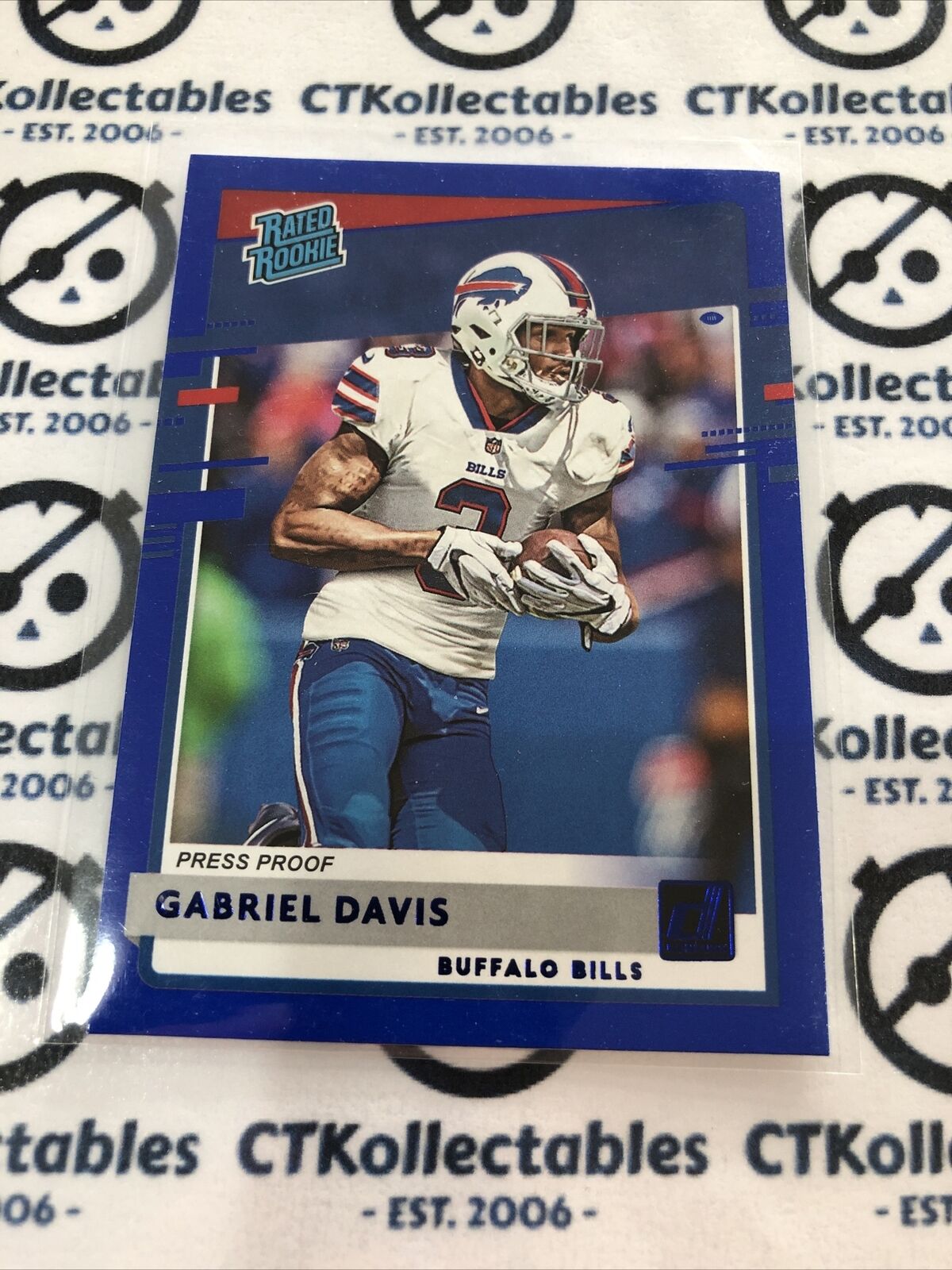 2020 NFL Donruss Blue Press Proof Gabriel Davis Rated Rookie #337 Bills