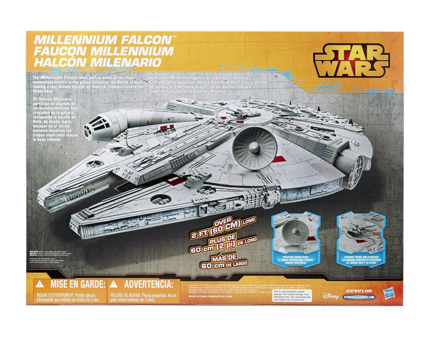 STAR WARS Rebels MILLENIUM FALCON Disney Hasbro 60 cm Long! New Sealed Rare