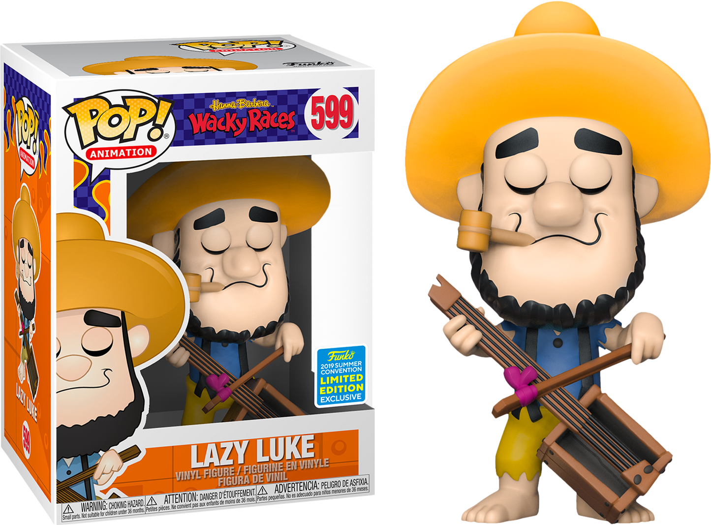 Lazy Luke Wacky Races Pop! Vinyl #599 2019 Summer Convention Exclusive